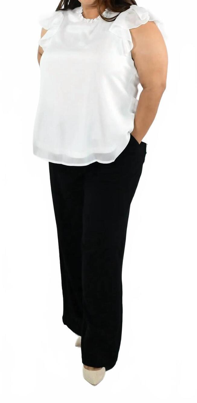 NEW GEEGEE linen wide leg pants - plus in black